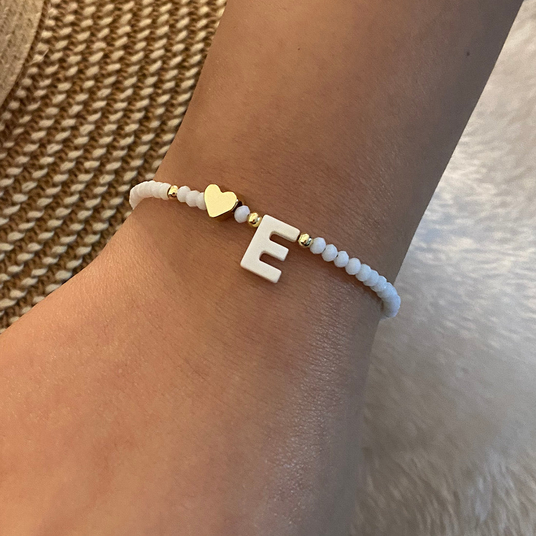 Letter & Heart 18KGold Plated Bracelet