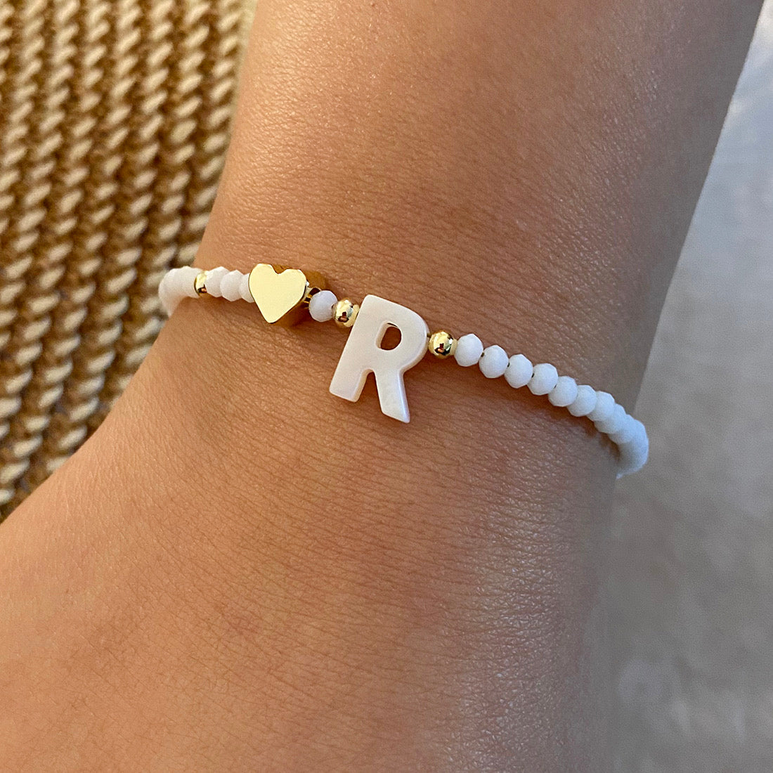 Letter & Heart 18KGold Plated Bracelet