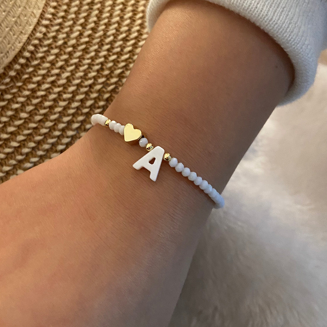 Letter & Heart 18KGold Plated Bracelet