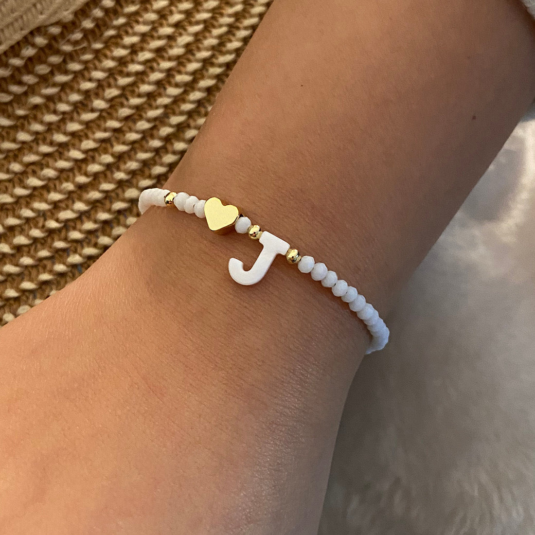 Letter & Heart 18KGold Plated Bracelet