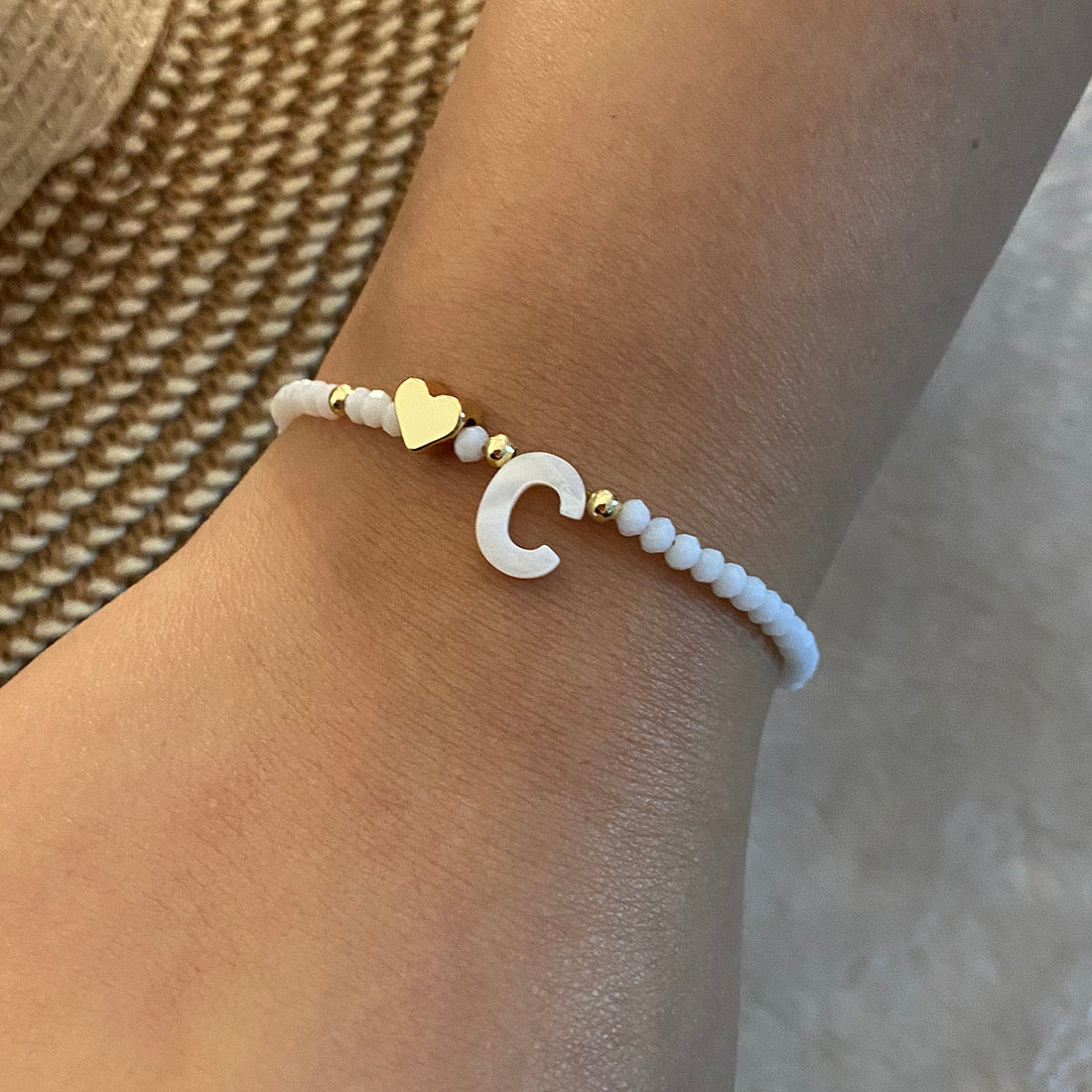Letter & Heart 18KGold Plated Bracelet