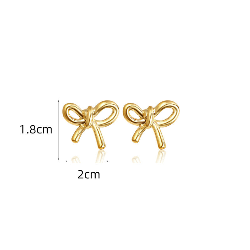 Camelia Gold Bow Studs