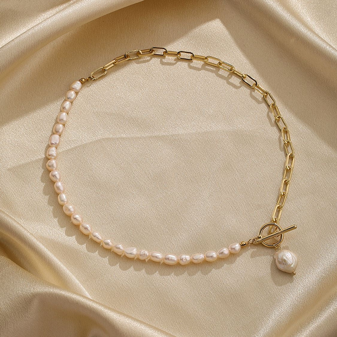 Pearl Gold Necklace 18K Gold Plated