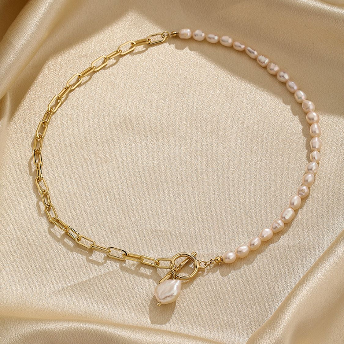 Pearl Gold Necklace 18K Gold Plated