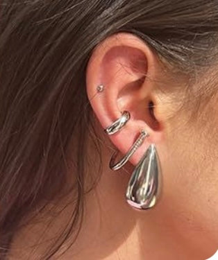 Silver Droplets Earrings