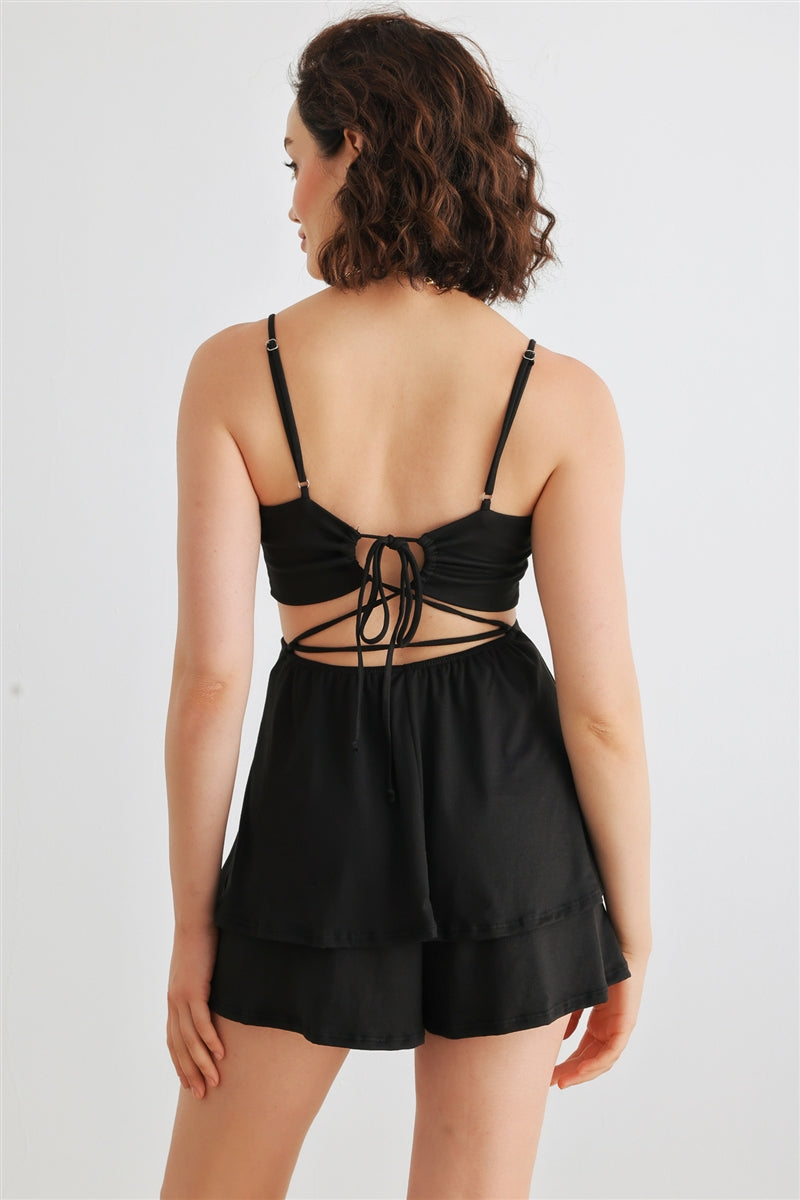 Megan Black Romper