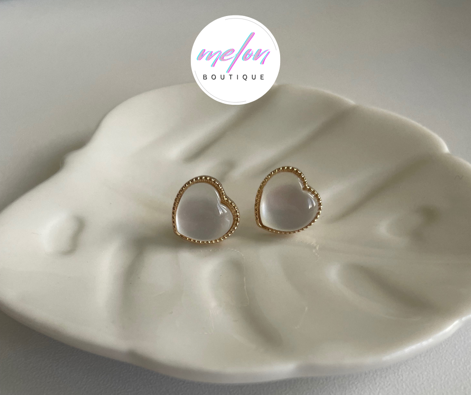 Aria White & Gold Earrings