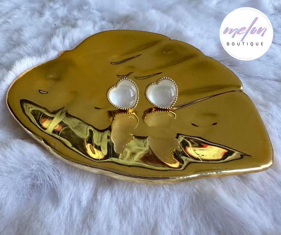 Aria White & Gold Earrings
