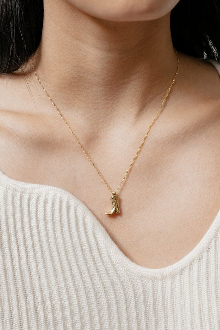 Retro Boot Gold Necklace