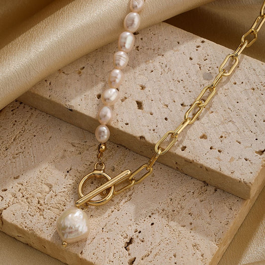 Pearl Gold Necklace 18K Gold Plated