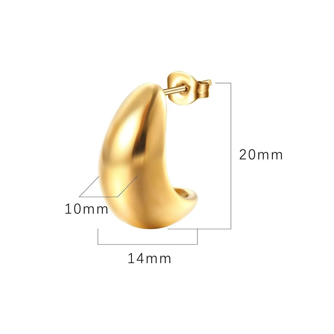 Half Moon Earrings 18K Gold Plated