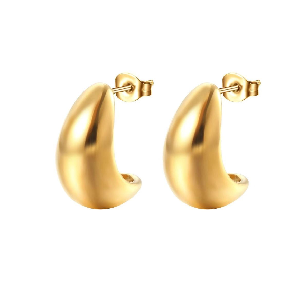 Half Moon Earrings 18K Gold Plated